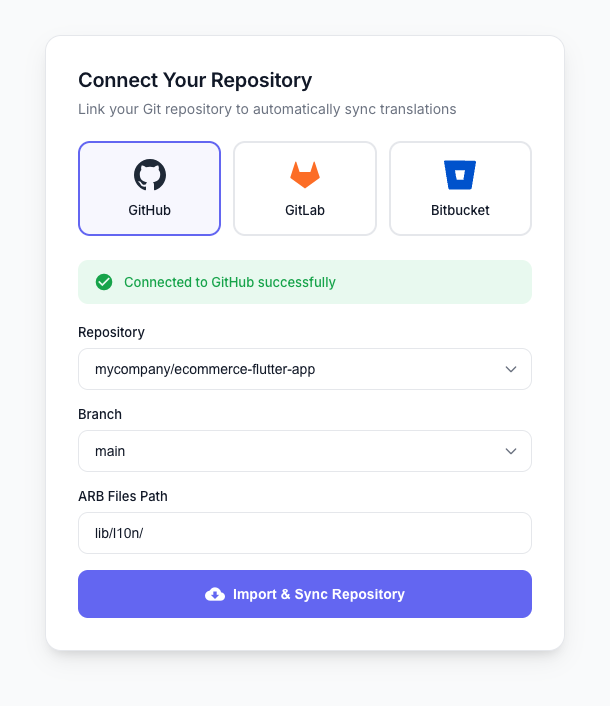 Connect Git repository