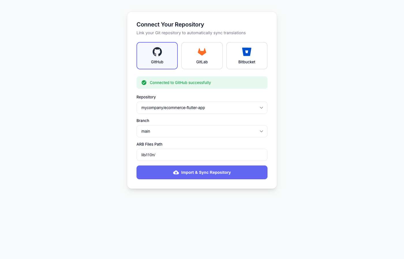 Connect Git repository