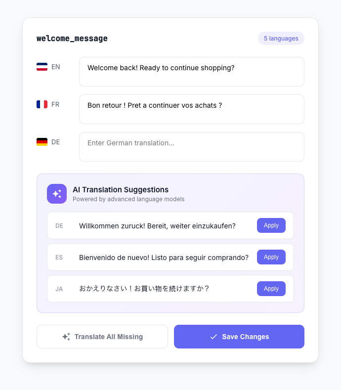 Manage translations